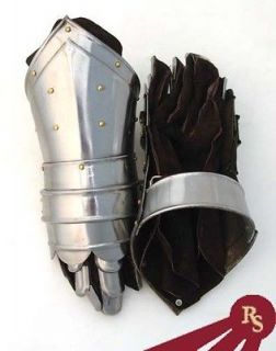 KNIGHT GAUNTLETS   Steel and Leather   MEDIEVAL COSTUME