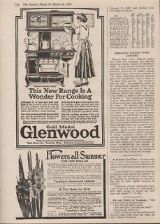1919 GLENWOOD STOVE OVEN BAKERY KITCHEN APPLIANCE COOK