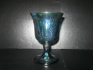 blue carnival glass goblets
