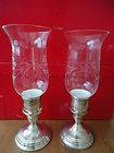   Sterling Silver and Glass Hurricane Candle Holders w ORIGINAL BOXES