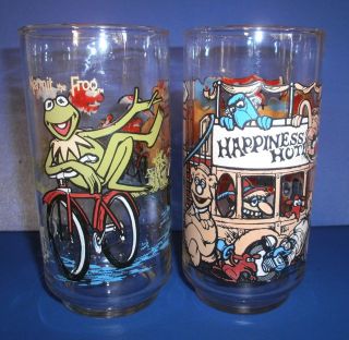   McDonalds Great Muppet Caper Glasses 1981 Kermit Fozzie Piggie