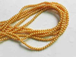   4mm Yellow glass pearl spacer loose beads ~jewelry making supplies