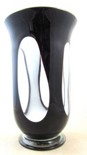 StrikingModern Black and Clear Glass Hurricane Candle Holder