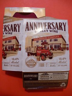 Beer Six (6) Pack Holder (4 pack) ~ UINTA Anniversary Barley Wine Ale 