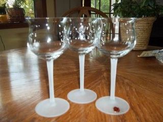 Goblet Wine Glasses from Romania (3) with Frosted Stems