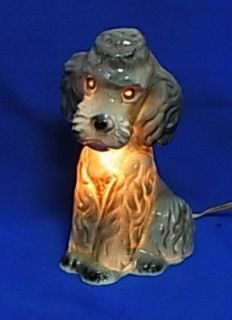 Vintage German Porcelain Perfume Lamp Night Light Poodle #AV2