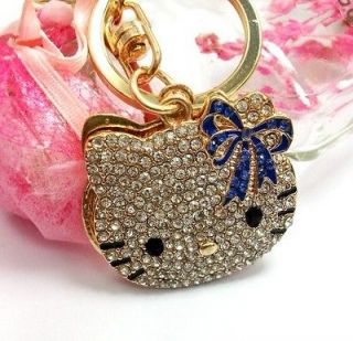   Butterfly Cute Swarovski Crystal Hello Kitty Cat Key Chain Ring Gift