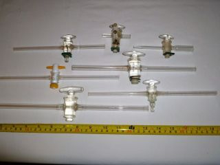 Lot of Pyrex Kontes Stopcocks Lab Chemistry Glassware Distillation 