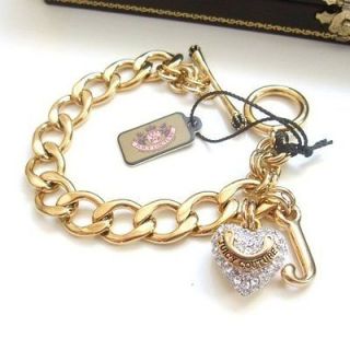 NEW JUICY COUTURE Gold Starter Charm Bracelet Gift AUTHENTIC NIB