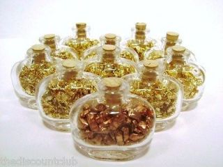 10 x GOLD Leaf Flake Oval Bottles+ 1 x 10g gram COPPER Shot Oval Cork 
