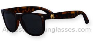Engraved Monogrammed Sunglasses Tortoise (Your Initials Monogrammed 