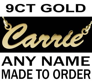 375 SOLID 9CT GOLD SMALL SEX CITY CARRIE STYLE ANY NAME NECKLACE 