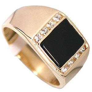 Mens Onyx with CZ Stones 18kt Gold Plated Ring New