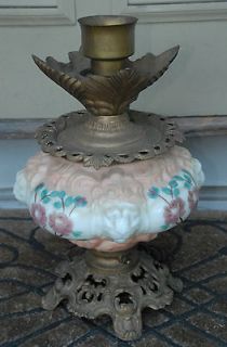 ANTIQUE VICTORIAN GONE WITH THE WIND LAMP LION ROSES PRESSED GLASS 