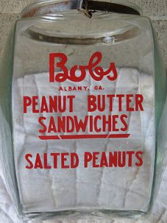 Glass Bobs Peanut Butter Sandwich Advertising Antique Kitchen Art 
