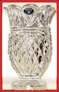 HURRICANE CANDLE HOLDER Leaded CRYSTAL GLASS Labeled BOHEMIA NEW 