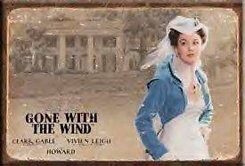 Gone With The Wind Movie Scarlett OHara Heavy Tin Magnet Made in USA