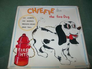   listed 1968 Chiefie the Fire Dog Battery operated toy   Missing remote