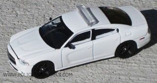 Greenlight 1/64 2012 Dodge Charger Police Car Blank White   Great 4 