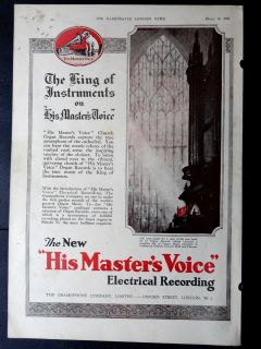   organ records his masters voice the gramophone company colour print