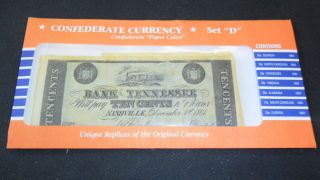 CONFEDERATE CURRENCY Set D Confederate Paper Coins   Reproduction