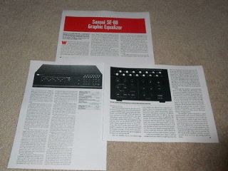 Sansui SE 88 Graphic Equalizer Review, 3 pg, 1988, Full Test, Rare 