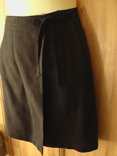 Ann Taylor Skirt Black Linen Wrap Skirt Size 2 Machine Wash