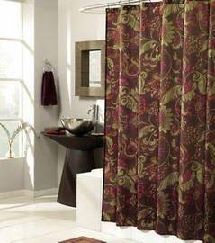   . Designs Lorelei Fabric Shower Curtain 70x72 Floral   Burgundy Gold