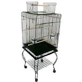 Brand New Parrot Bird Cage Cages Play w/Stand 20x20x58 Black