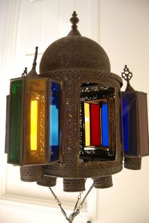   ANTIQUE GWTW OIL ISLAMIC HANGING GONE WITH THE WIND LAMP CHANDELIER