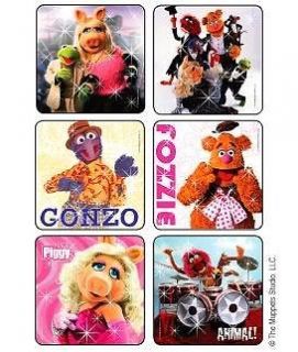 Square Stickers ★ Muppets Fozzie Gonzo Miss Kermit Piggy Animal 