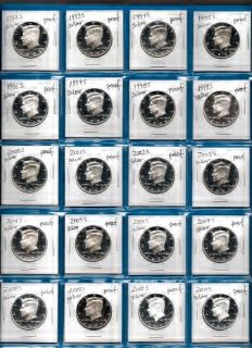 1992 through 2012 SILVER Proof Kennedy Set of 21 ALL GEM PROOF