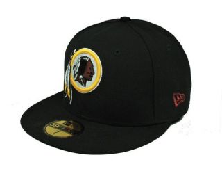 NEW ERA 59FIFTY NFL FOOTBALL TEAM WASHINGTON RED SKINS BLACK FITTED 