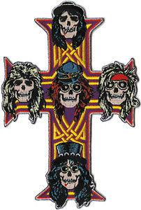Guns N Roses Cross Logo Music Band Embroidered Iron On Badge Applique 