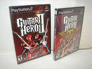GUITAR HERO II + AEROSMITH (2 GAMES) (PS2, PLAYSTATION 2) ***NEW 
