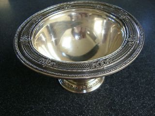 Antique Sterling Silver Compote Pierced Repousee Design 158.6 grams