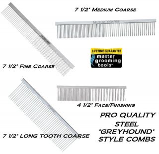 Master Grooming Tools GREYHOUND PROFESSIONAL PET STEEL GROOMING COMB 