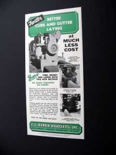 Smith Field Curb & Gutter Laying Machine 1956 print Ad