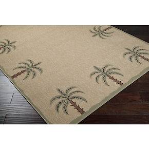 PALM Print Indoor / Outdoor Rug, Stain & UV Resistant