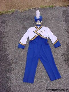   ONLY BLUE & WHITE SCHOOL MARCHING BAND HALLOWEEN COSTUME Sz 30 32