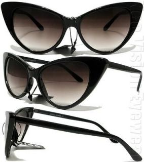 Oversized Cat Eye Sunglasses Vintage Style Smoke Black K77