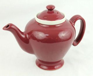 Hall Pottery China Maroon McCormick Tea Company Tepot w/ Diffuser