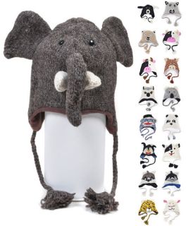 Hat imals Hand Knit 100% Wool Animal Winter Hats (Wool Collection 2 