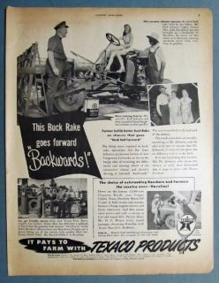 1949 Texaco Products Ad Buck Rake goes forward backwards Lorraine 