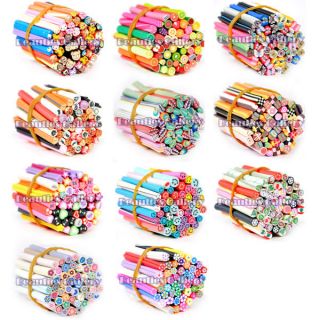 50PC Nail Art Smile and Skull Fimo Canes Rods Stickers Tips DIY 