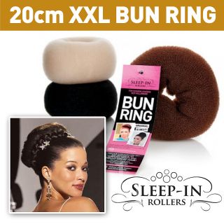 XXL HAIR DONUT WITH FREE GRIPS   HAIR BUNS BY VELCRO SLEEP IN ROLLER