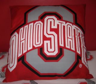 Ohio State Buckeyes Fabric Throw Pillow   Handmade