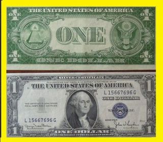 1935 1$ Dollar Silver Certificates. US Paper Currency. 