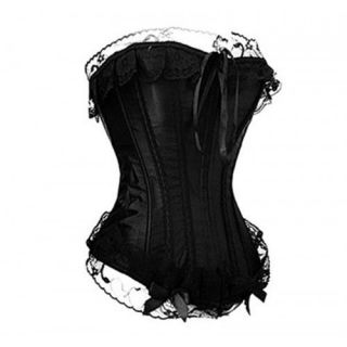 SEXY BLACK HALLOWEEN CORSET TOP BUSTIER SMALL TO PLUS SIZE 6XL 