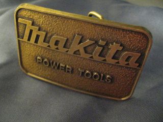 Vintage 1970s Makita Power Tools Brass Belt Buckle USA